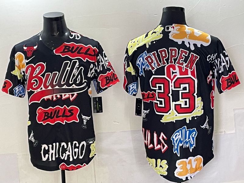 Men Chicago Bulls Nike #33 Pippen black NBA 2025 Jersey style 033